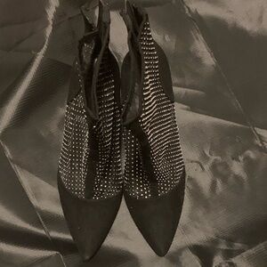 Sparkling boots. Used. Black